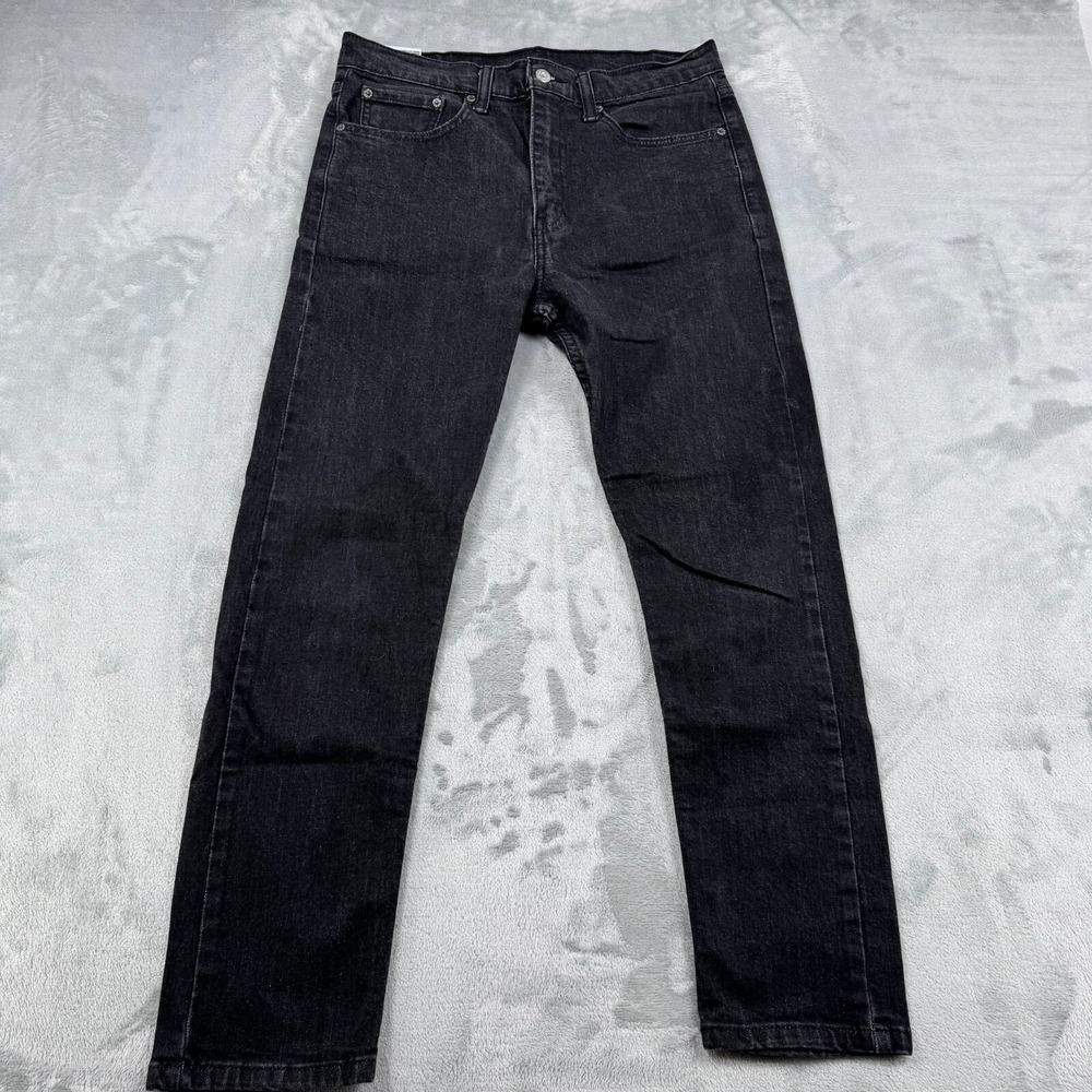 Levi's 522‎ Taper Jeans Men's 32x30 Black Slim Fit Stretch Denim Made in Egypt